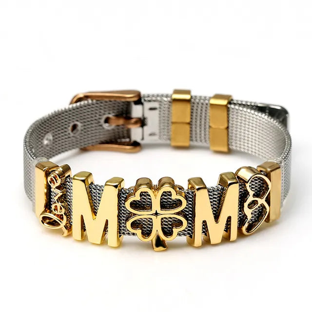 Eleganter Glanz: Zweifarbiges Mesh-Armband für Damen, ein attraktiver Hingucker.