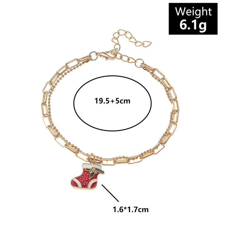 Damen Winterzauber Charme Armband mit detaillierten Weihnachts-Anhängern, festlich & elegant.