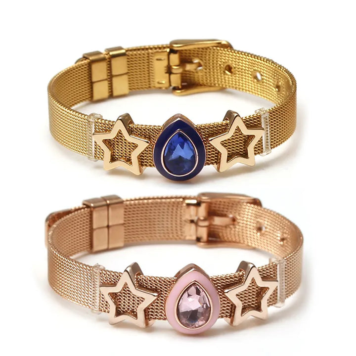 Modisches zweifarbiges Mesh-Armband für Damen, ein stilvolles Accessoire.