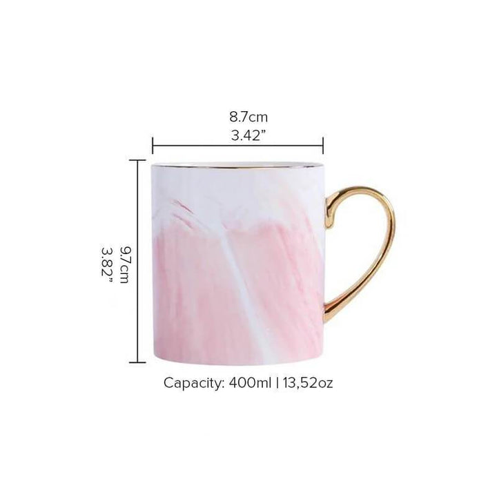 Moderne Marmor Kaffeetasse mit Goldrand aus Keramik, perfekt für stilvolle Tee- & Kaffeemomente.
