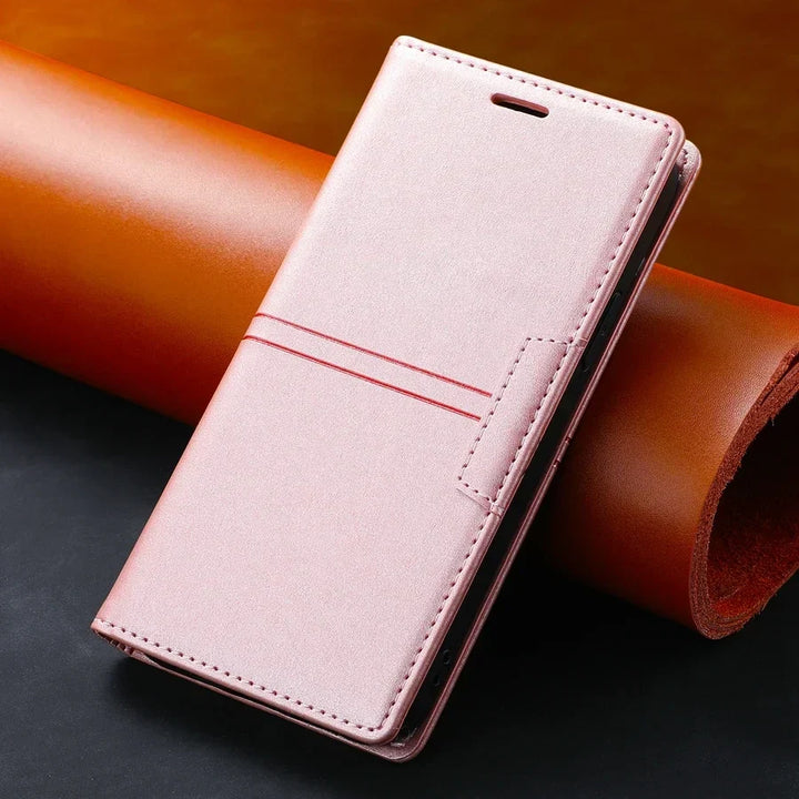 Multifunktionale Google Pixel Leder-Hülle für Pixel 8, 7, 6, 5, 4a. Wallet, Stand & Schutz im Flip-Case.