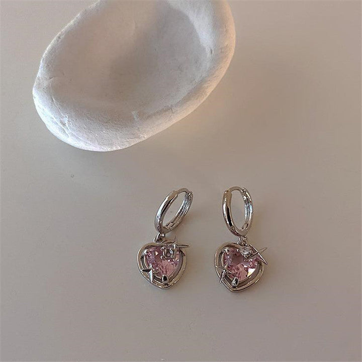Bezauberndes Damen Accessoire: Halskette mit Tropfenanhänger, Herz & Schmetterling & Ohrringe.