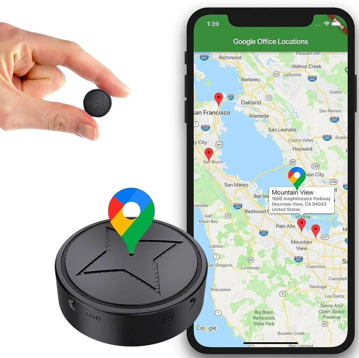Kompakter GPS Tracker für Echtzeit-Ortung von Fahrzeugen, Haustieren & Wertsachen. Diebstahlschutz.