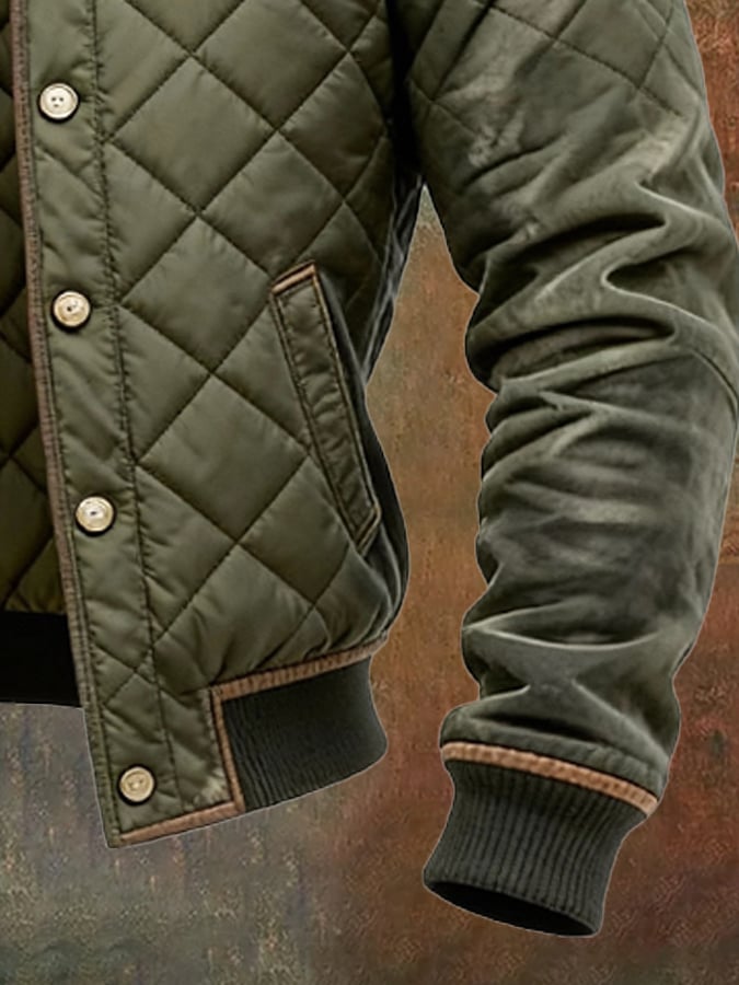 Modische, grüne Herren Winterjacke für Outdoor-Aktivitäten. Bietet Wärme und Komfort im Winter.