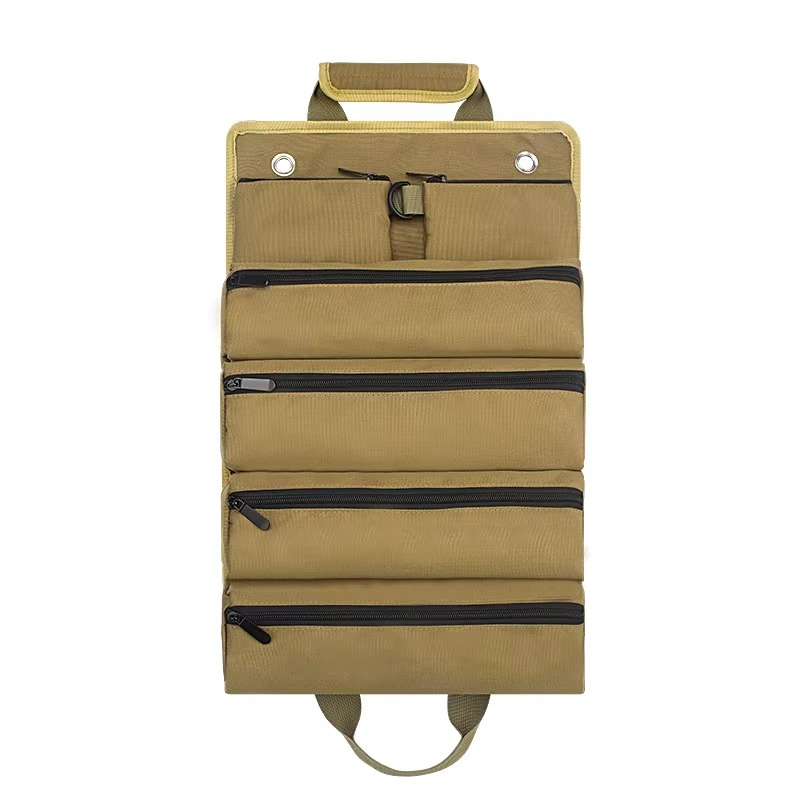 Robuste Werkzeugtasche, Rolltasche mit vielen Fächern für Handwerker & mobile Werkzeugaufbewahrung.