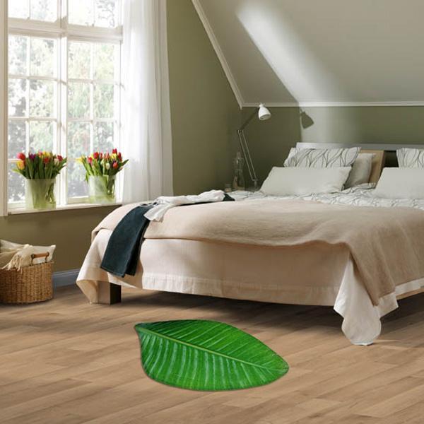 Realistischer grüner Blatteppich aus Flanell, rutschfest. Perfekt als Deko für Wohnzimmer & Schlafzimmer.