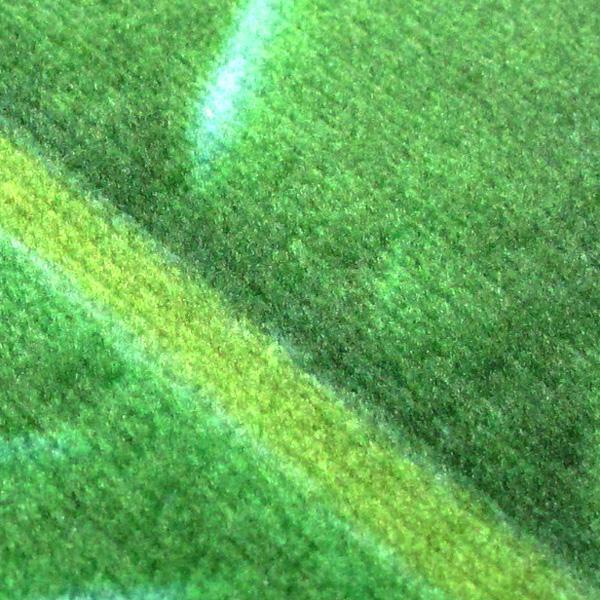 Grüner Blatteppich mit lebendigem Naturdesign. Rutschfester Flanell-Teppich für gemütliche Wohnräume.