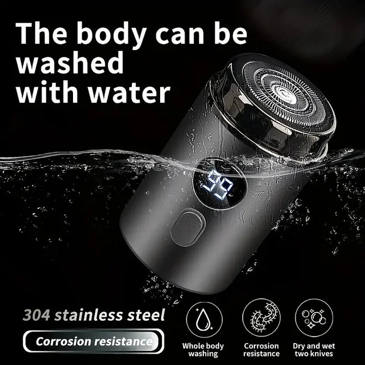 Eleganter schwarzer Damen-Elektrorasierer mit Trimmer-Funktion, wasserdicht für einfache Haarentfernung.