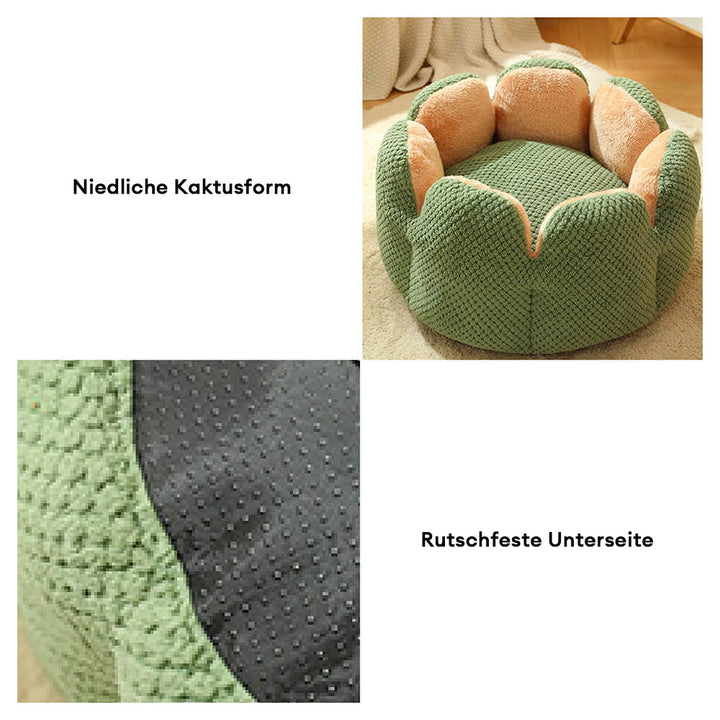 Flauschiges Kaktus Katzenbett, superweicher Schlafplatz für maximalen Komfort Ihrer Katze.