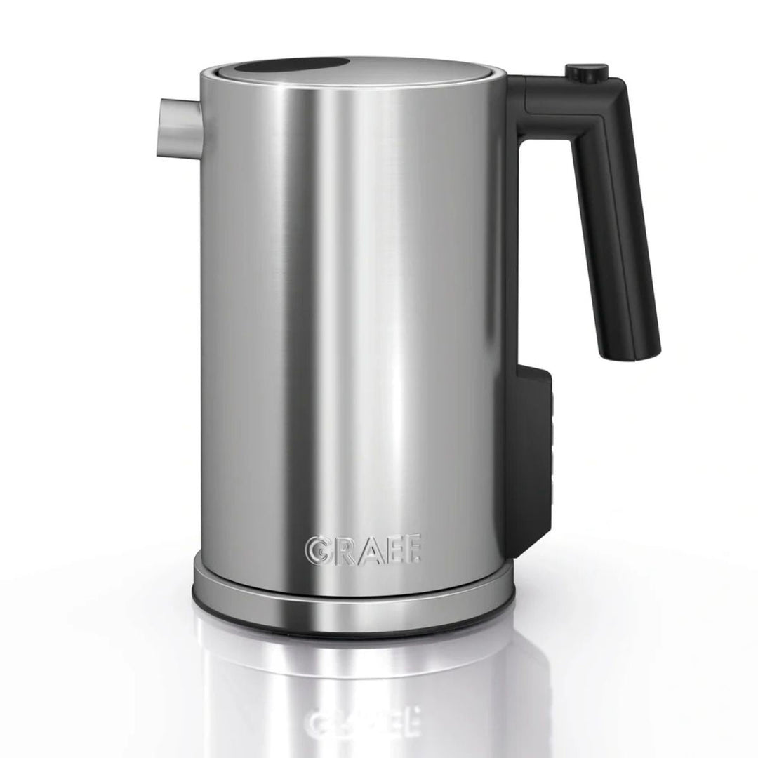 Doppelwandiger Wasserkocher mit Temperaturwahl für Tee & Kaffee. Modernes Edelstahl Küchengerät.