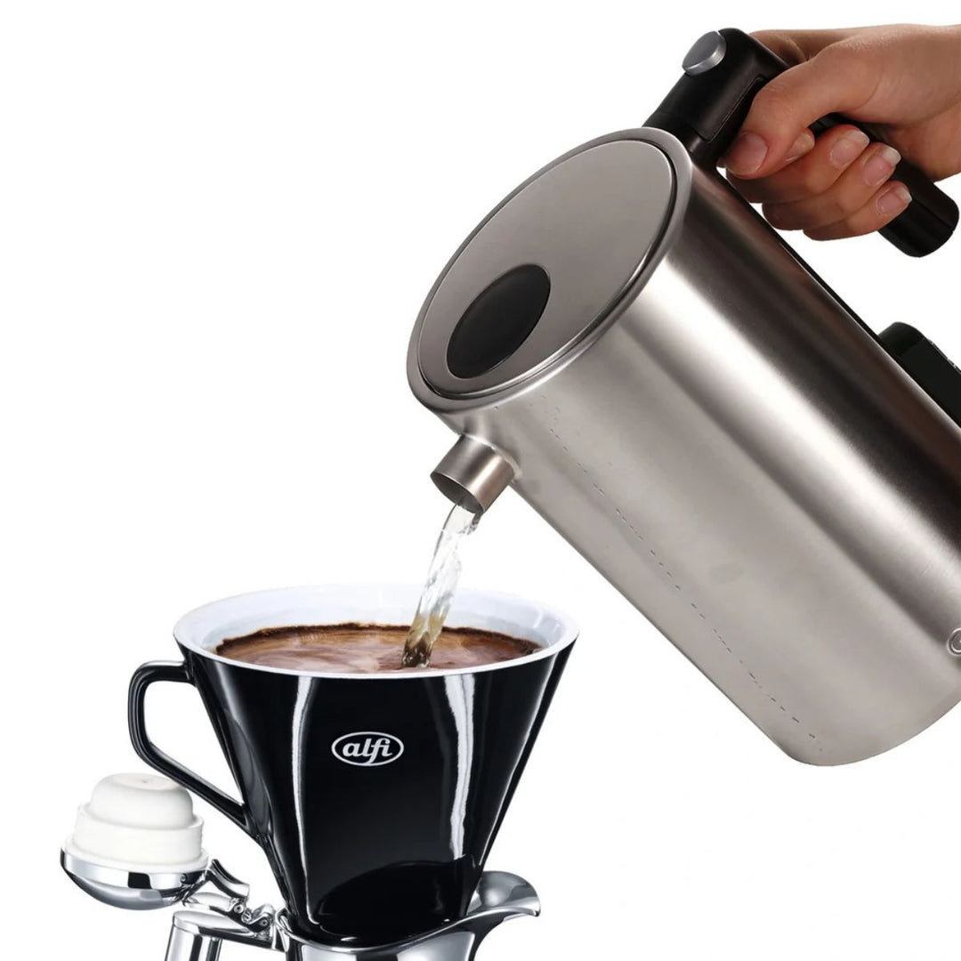 Vielseitiger Wasserkocher mit präziser Temperaturwahl für verschiedene Teesorten & Filterkaffee. Edelstahl.