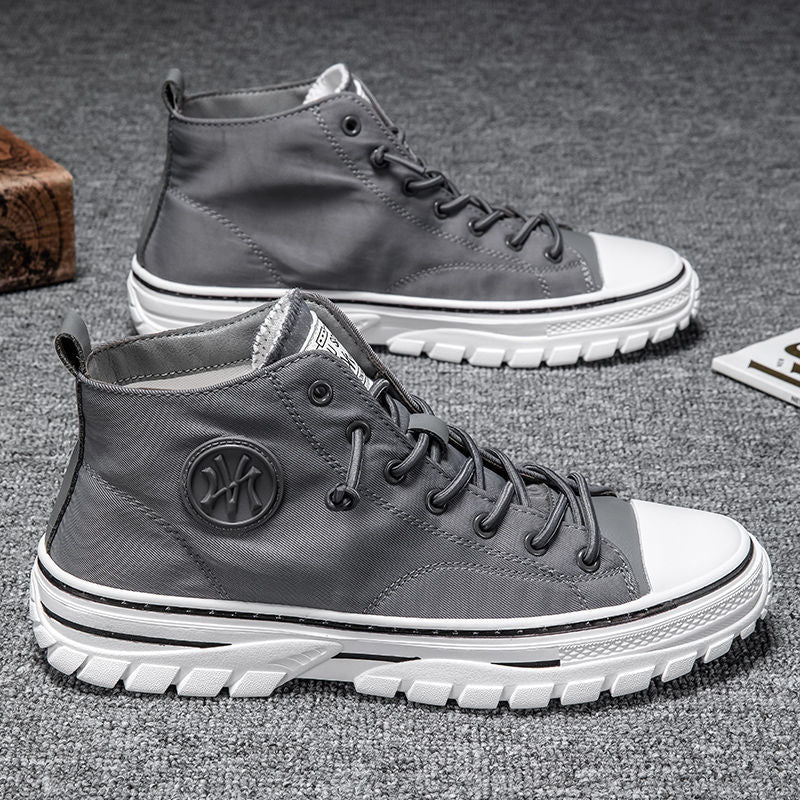 Bequeme & stilvolle Herren Urban Canvas Sneakers "Viktor" in Grau, ideal für Freizeit & Streetwear.