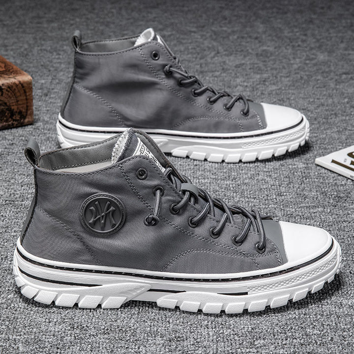 Bequeme & stilvolle Herren Urban Canvas Sneakers "Viktor" in Grau, ideal für Freizeit & Streetwear.
