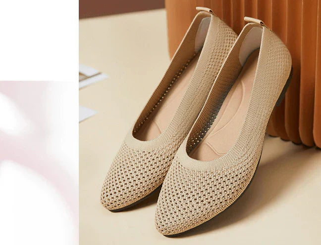 Stilvolle graue Damen Ballerinas, ideale flache Schuhe für elegante Alltagskombinationen.