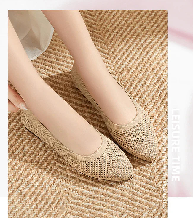 Orthopädische graue Ballerinas, die perfekte Mischung aus Komfort und schlichter Eleganz.
