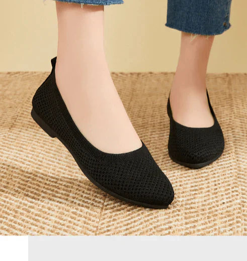Elegante graue Ballerinas für Damen, ideale Komfortschuhe mit orthopädischer Unterstützung.