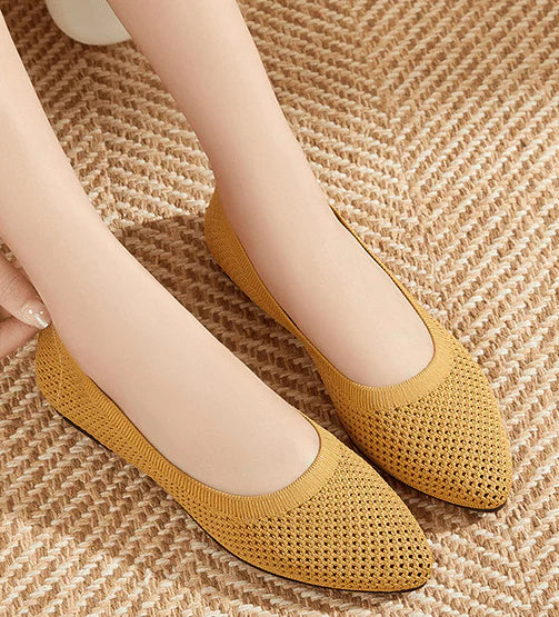 Damen Komfortschuhe: Graue Ballerinas, perfekt als Büroschuhe oder Freizeitschuhe.