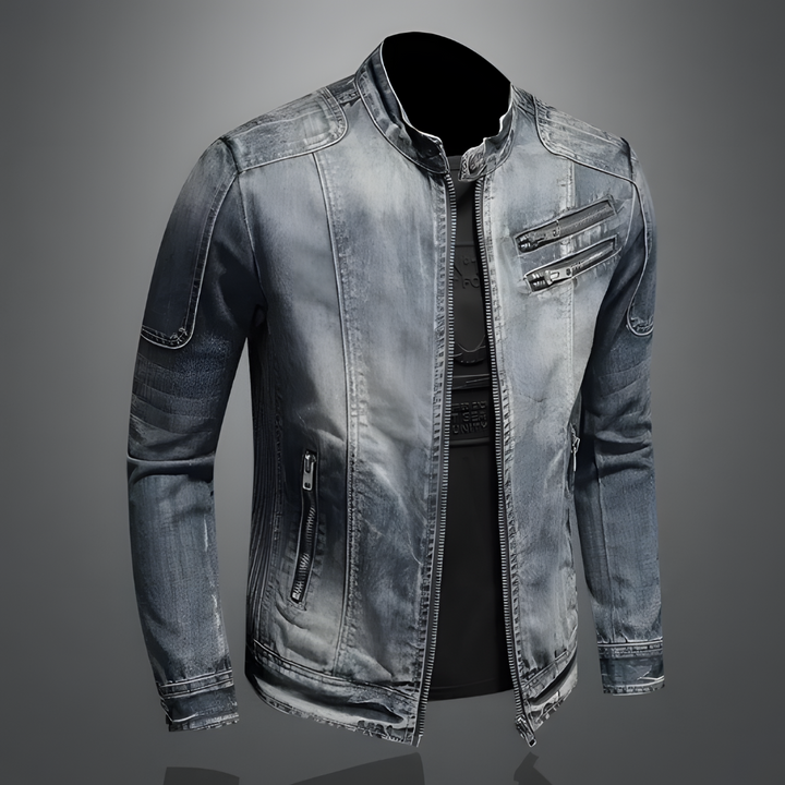 Zeitlose Herren Vintage Jeansjacke für alle Jahreszeiten. Vielseitige Freizeitjacke mit robustem Denim-Stoff.