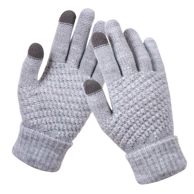 Warme, gestrickte Touchscreen-Handschuhe in Unisex-Design, perfekt für den Winter und kalte Tage.
