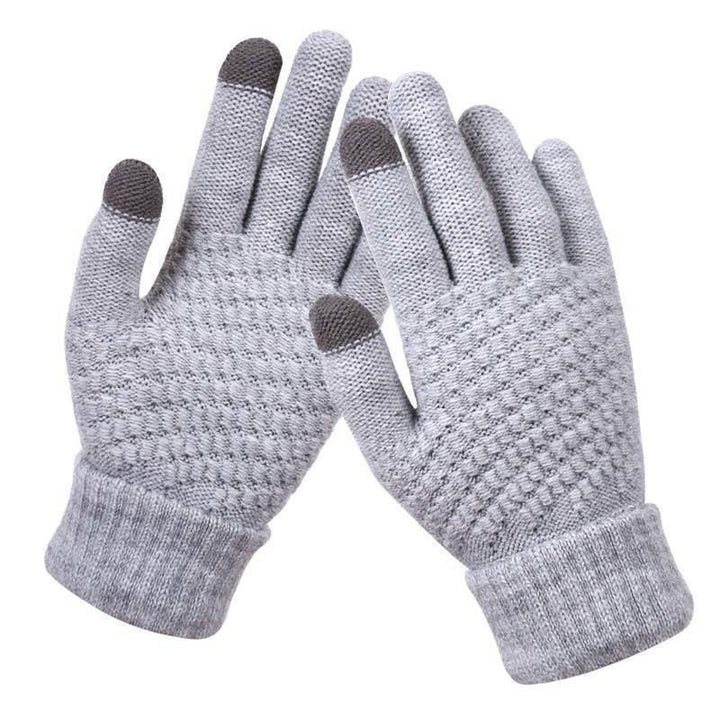 Warme, gestrickte Touchscreen-Handschuhe in Unisex-Design, perfekt für den Winter und kalte Tage.