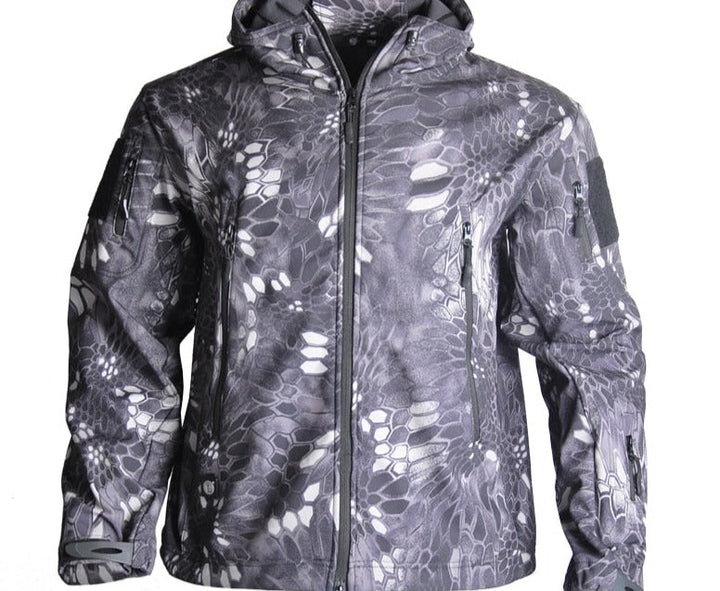 Warme Softshell Herrenjacke im Militärstil, winddicht & wasserdicht, perfekt für Herbst & Winter Outdoor.