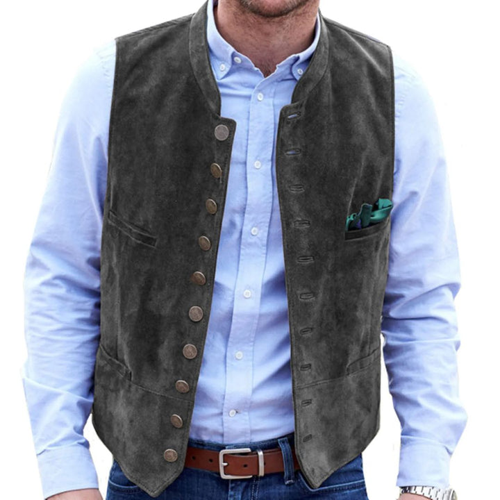 Klassische navy blaue Herren Trachtenweste. Perfekt für Oktoberfest & festliche Anlässe. Männermode.