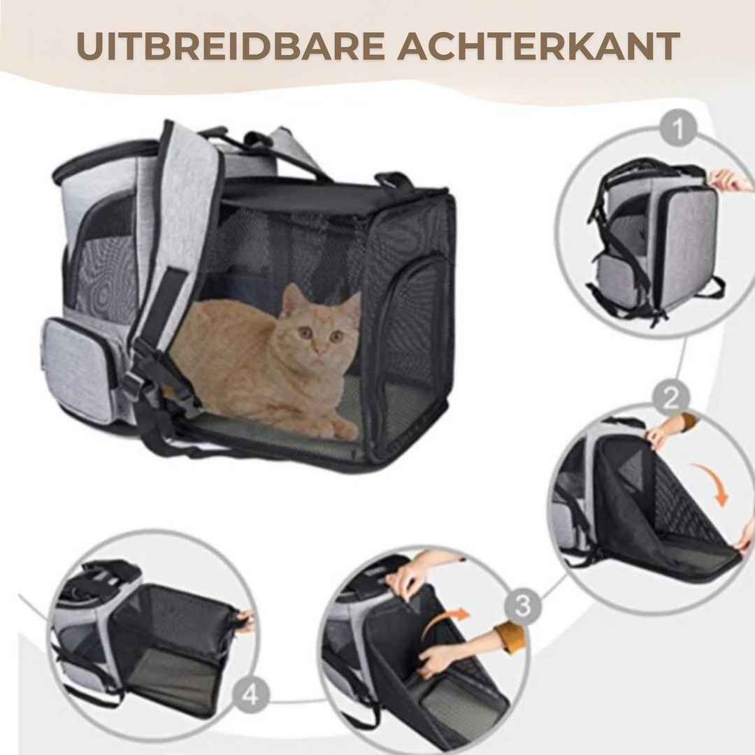 Ergonomischer Katzenrucksack für stressfreien Tierarztbesuch oder spannende Stadtabenteuer. Robust & komfortabel.