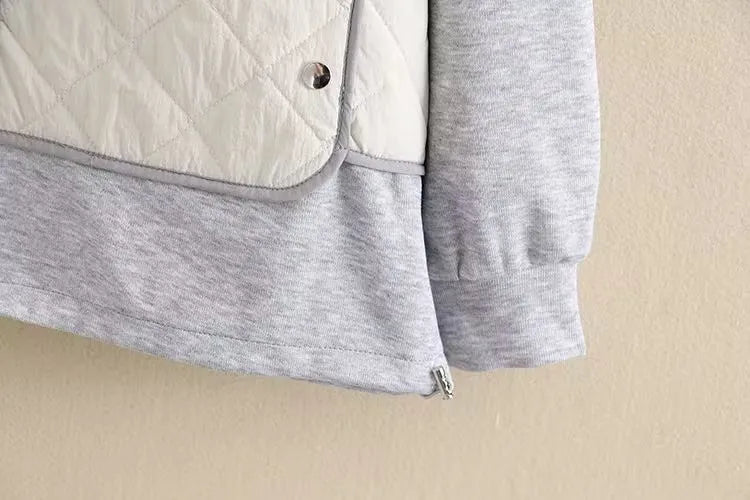 Outdoor & Freizeit Damen Übergröße Kapuzen Steppjacke, warm und elegant für Herbst/Winter.