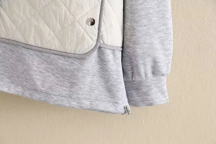 Outdoor & Freizeit Damen Übergröße Kapuzen Steppjacke, warm und elegant für Herbst/Winter.