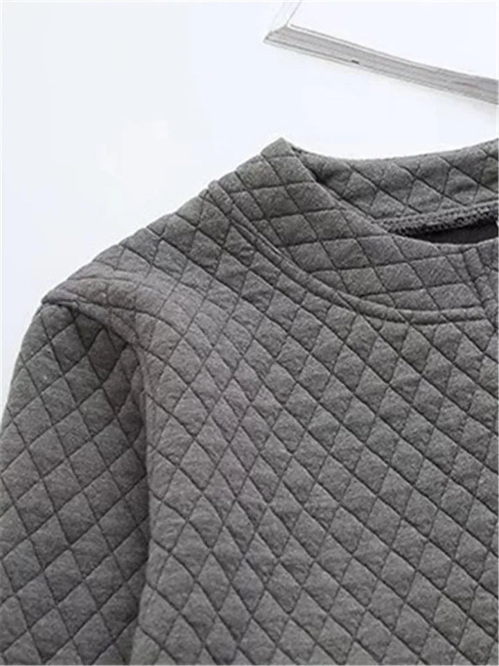 Warme & bequeme Plus Size Strickjacke, kariert, langarm, ideal für kühle Tage.