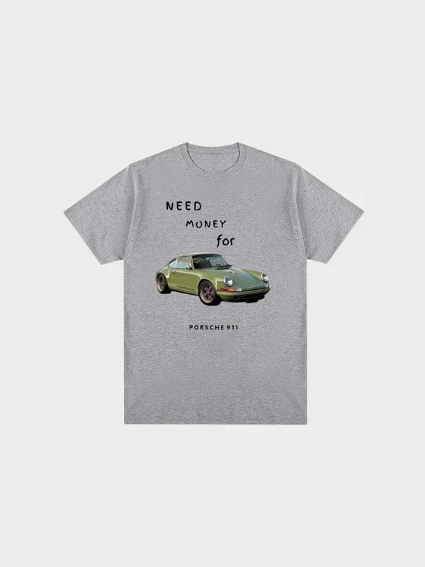 Komfortables Unisex Sommer T-Shirt mit "Porsche 911 Traum 2025" Aufdruck. Perfekt für Sportwagen-Fans.