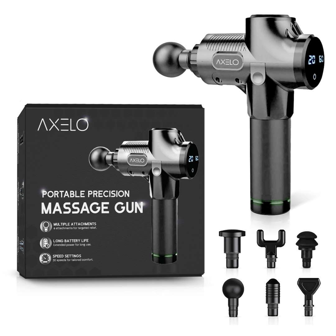 Ergonomische Massagepistole zur effektiven Schmerzlinderung und Muskelentspannung nach dem Training.
