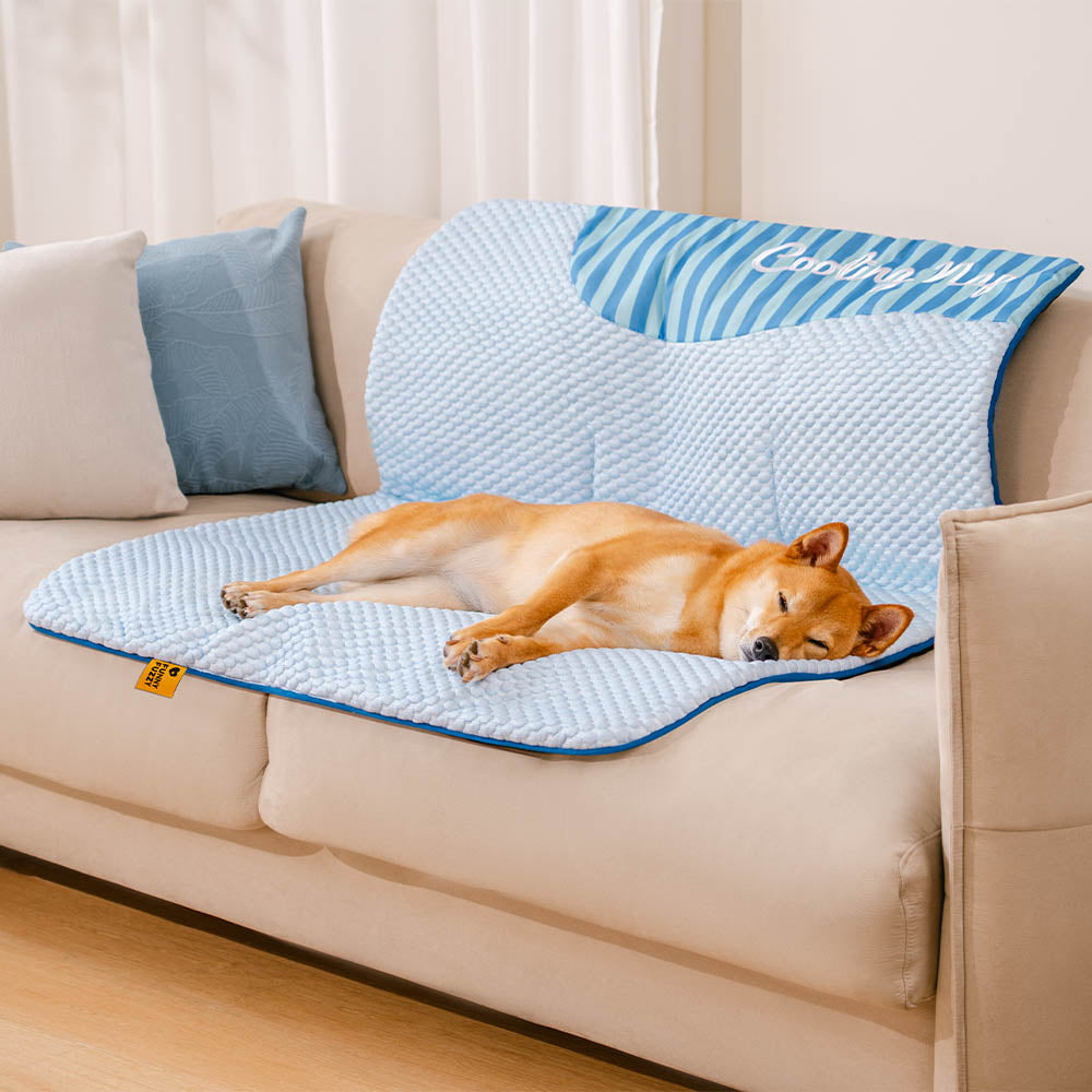 Kühlmatte für Hunde, groß, waschbar und rutschfest. Optimaler Schlafplatz für heiße Sommertage.