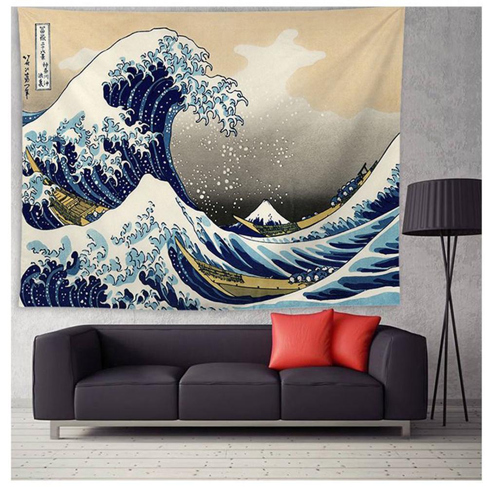Große Welle Kanagawa Wandteppich, japanischer Hokusai Kunstdruck. Perfekt als asiatische Deko.