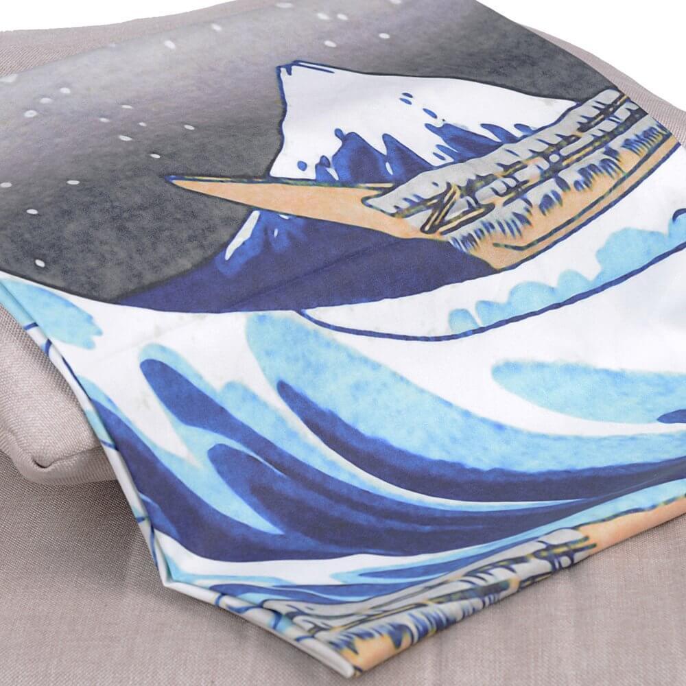 Dekorativer Wandbehang "Große Welle Kanagawa" (Hokusai), japanisches Kunstwerk, ideal als auffällige Deko.