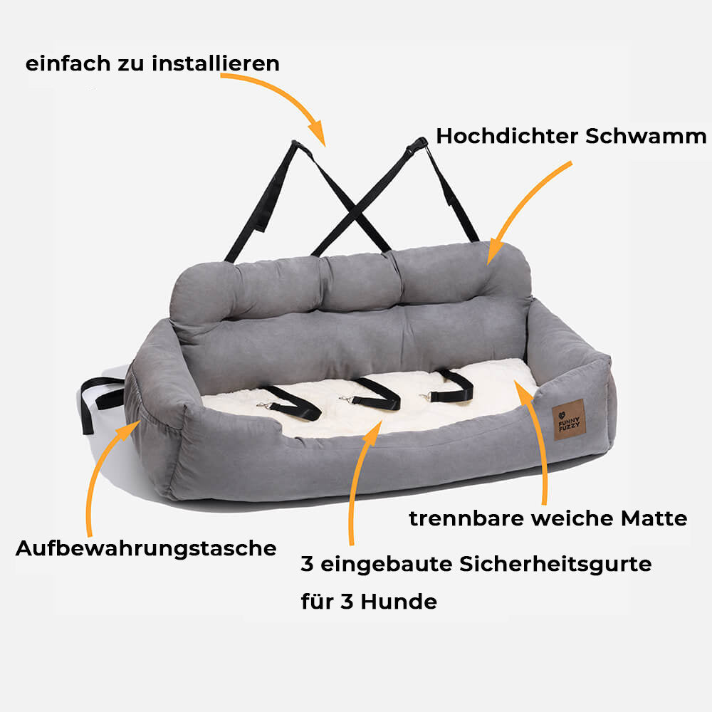 Hundeautositz "Komfort XXL" mit stabiler Konstruktion für optimale Sicherheit im Fahrzeug.