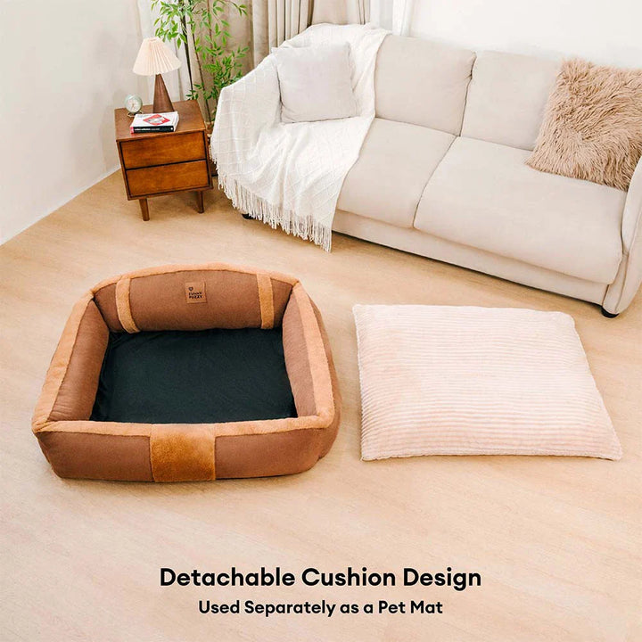 Haustierbett "Vintage-Sofa", groß, orthopädisch und waschbar, ideal für tiefe Entspannung.