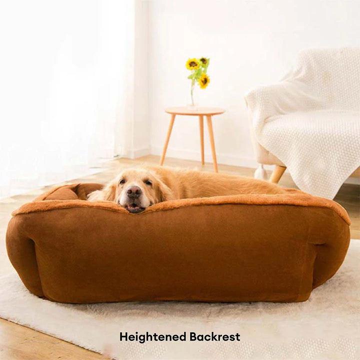 Rutschfestes Vintage-Hundebett, großes Kuschelsofa, orthopädisch für gesunden Schlaf.