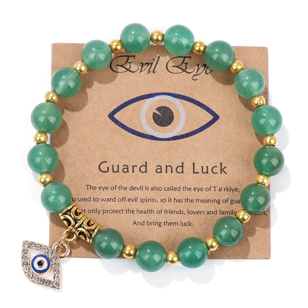 Spirituelles Schutzarmband: Unisex Perlenarmband mit Böses-Auge Anhänger. Talisman gegen negative Energien.