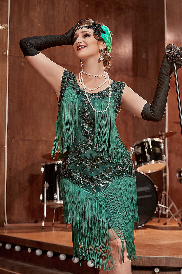 Vintage Charleston Kleid für Damen, ein festliches Highlight mit authentischem 20er Jahre Flair.
