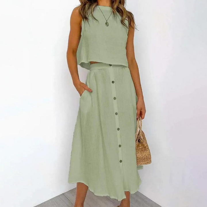 Vielseitiges Damen Freizeitkleid, ärmellos und leicht, ideal für Sommer-Looks.