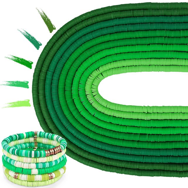 Leuchtende Polymer Lehmperlen zum Basteln von Armbändern und Halsketten; sofort loslegen.