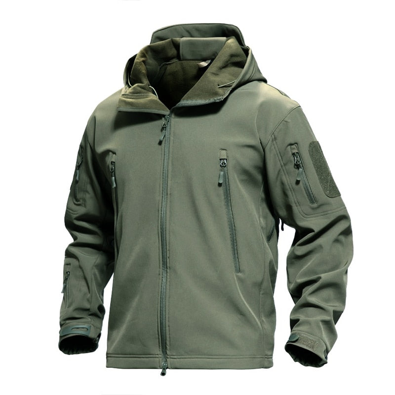 Hochwertige Herren Herbstjacke im Militärstil, robust, winddicht & wasserdicht, optimaler Kälteschutz.