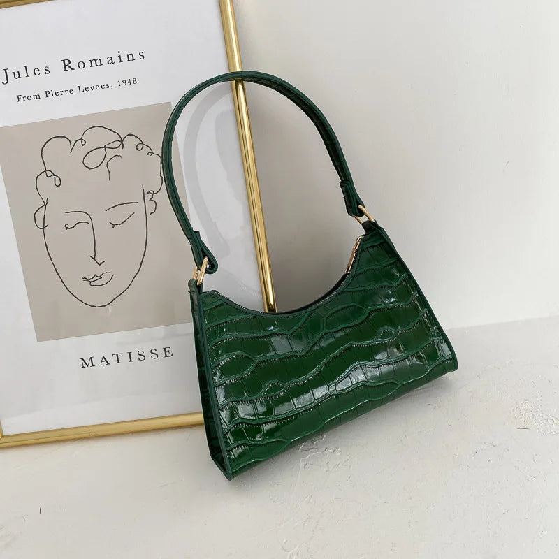 Moderne Retro Handtasche für Frauen in Blau, ideal als geräumige Shopping- & Alltagstasche.