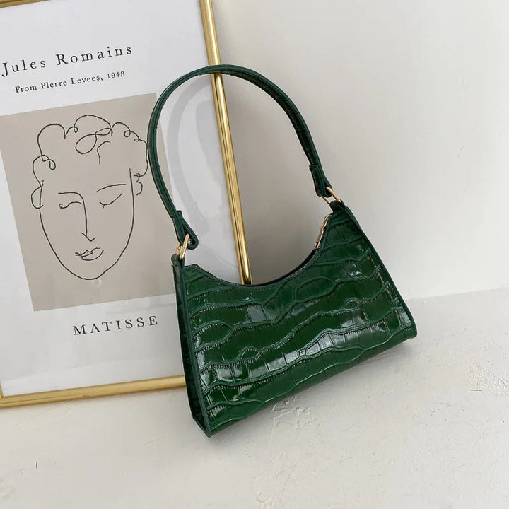 Moderne Retro Handtasche für Frauen in Blau, ideal als geräumige Shopping- & Alltagstasche.