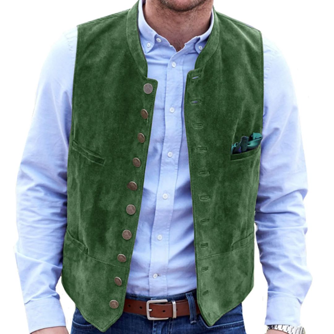 Festliche Trachtenweste navy blau für Herren. Klassische Oktoberfest-Mode & traditionelle Anlässe.