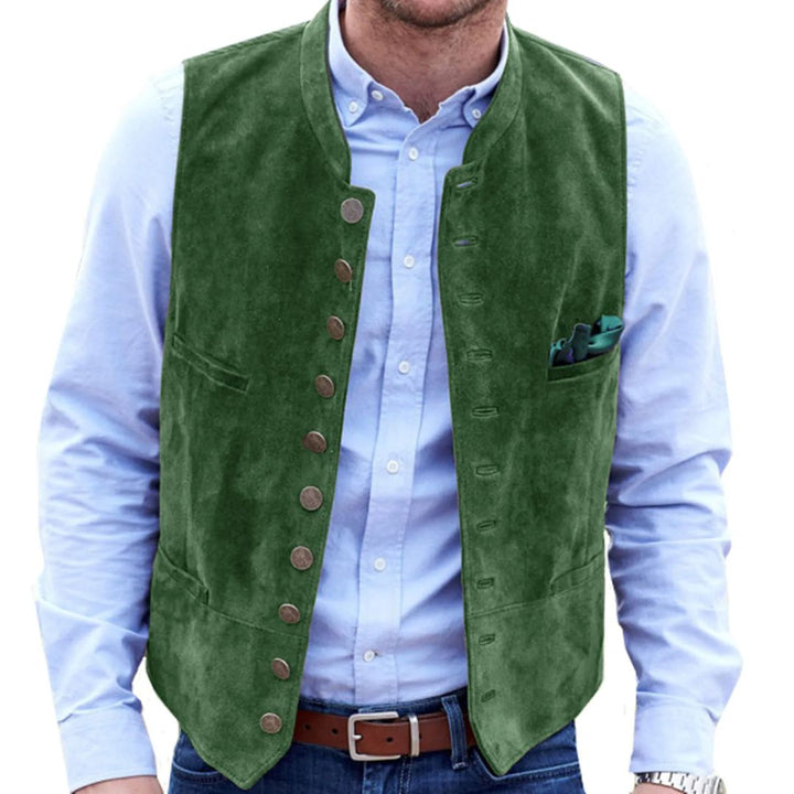 Festliche Trachtenweste navy blau für Herren. Klassische Oktoberfest-Mode & traditionelle Anlässe.