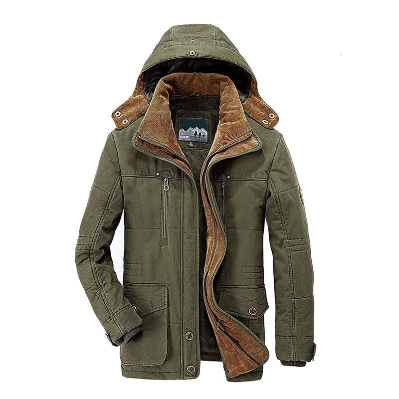 Robuste Herren Winterjacke Parka, warm gefüttert mit vielen Taschen, ideal für die Wintermode.