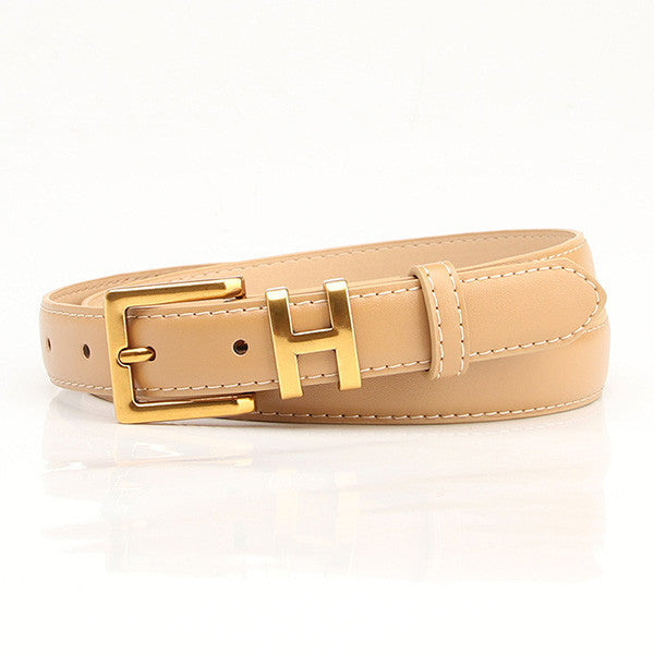 Damen Gürtel, schlank & elegant, mit stilvoller quadratischer Schnalle. Perfektes Mode-Accessoire.