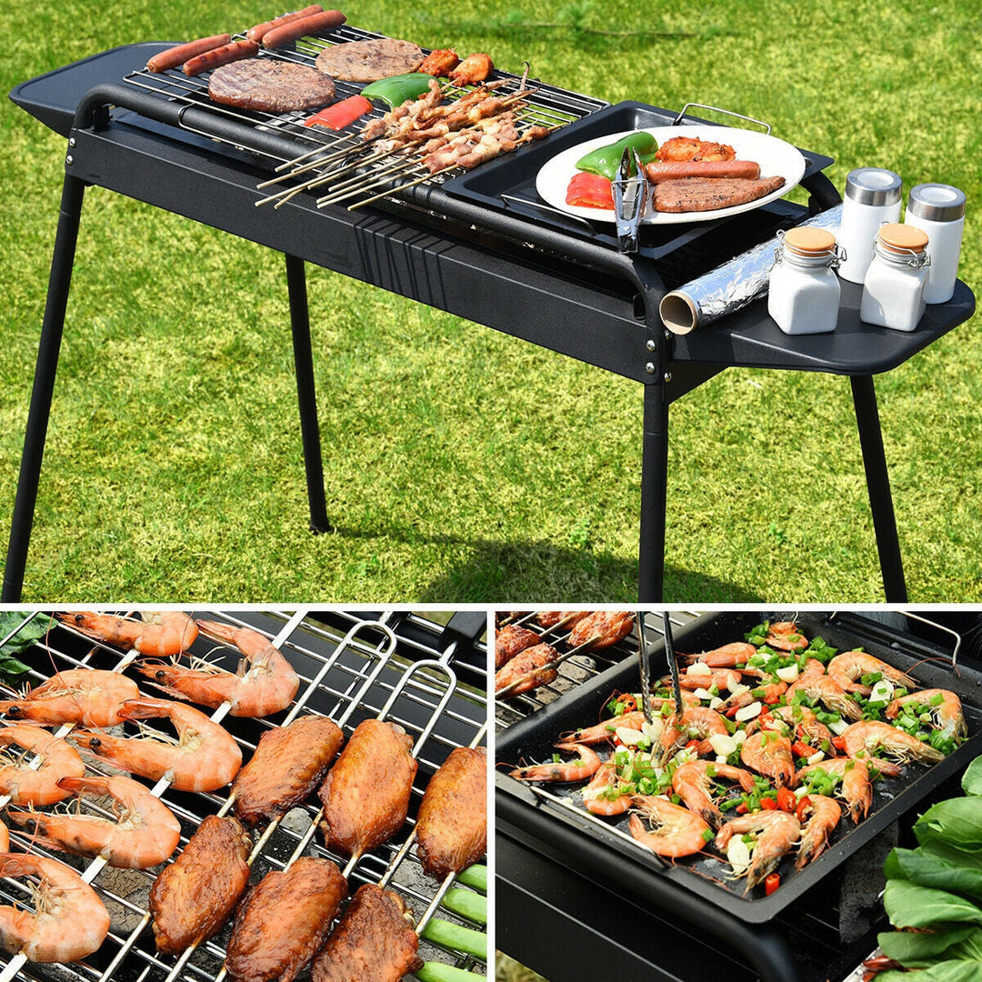 Robuster höhenverstellbarer Kohlegrill für Outdoor, Garten & Camping. Perfekt für vielseitigen Grillgenuss.